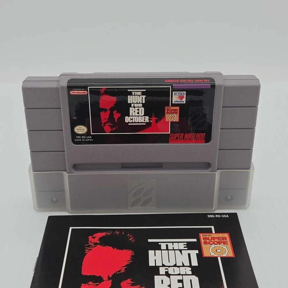 The Hunt for Red October Super Nintendo SNES 1993 Game Cartridge & Manual